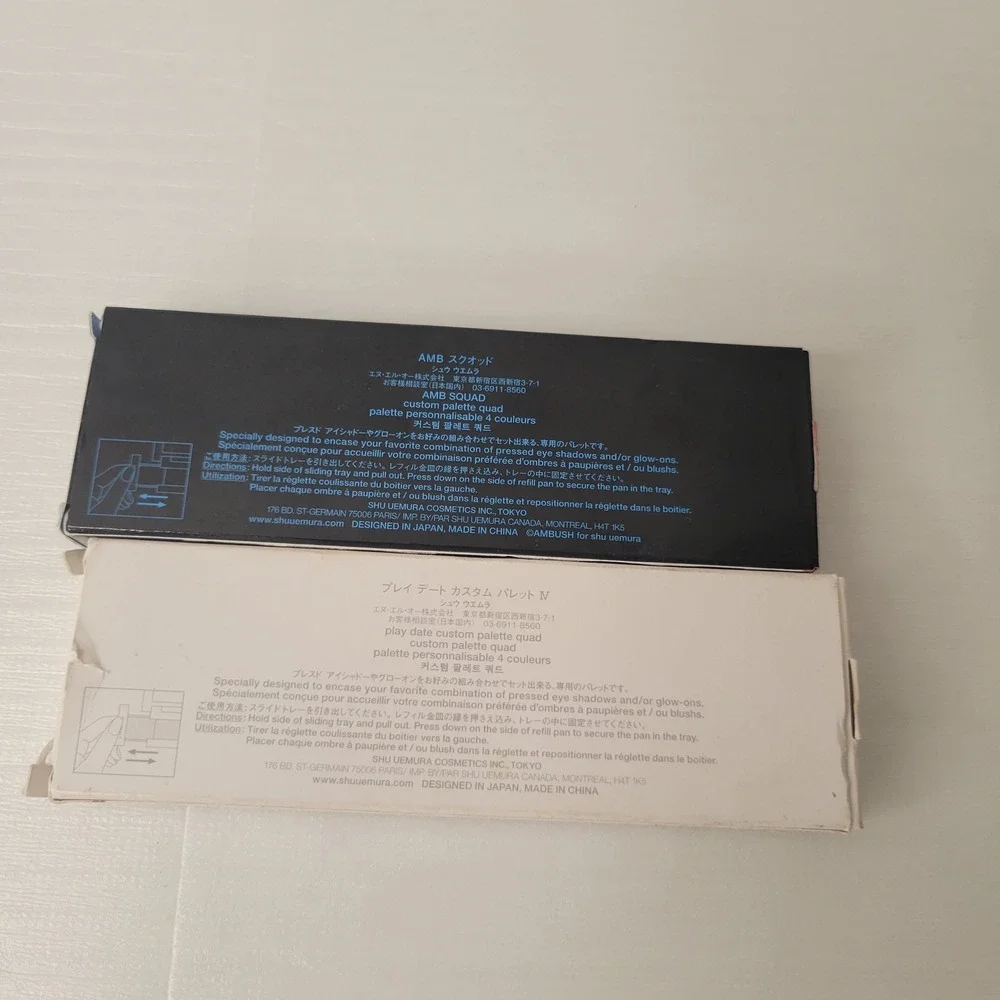 Shu Uemura AMBUSH AMB Squad + Play Date Custom Palette Quad Empty Cases Box